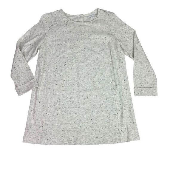 J Jill Small Tunic Cream Gray Black Speckled Ponte Cuffed Sleeve Top - Picture 3 of 7